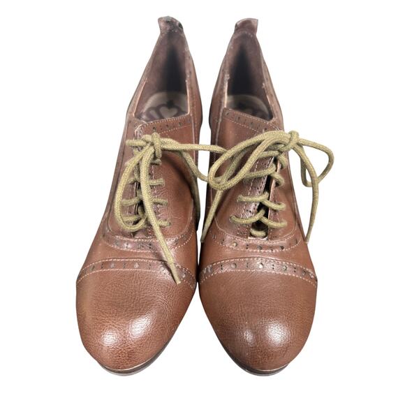 Fergalicious By Fergie Brown Lace-Up Heels Women's Size 10 - Picture 2 of 7